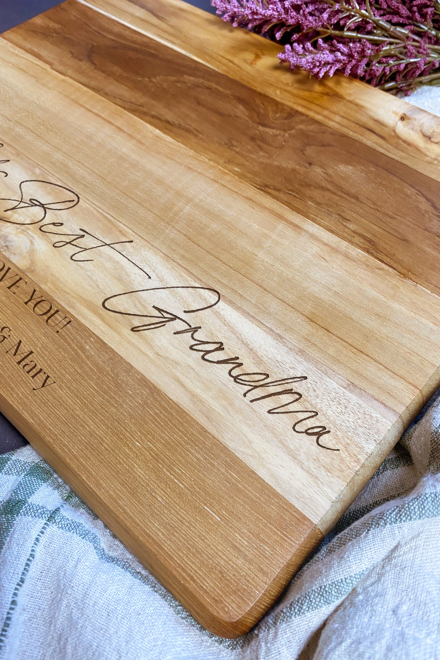 Personalized Cutting Board for the Best Grandma Ever! - The